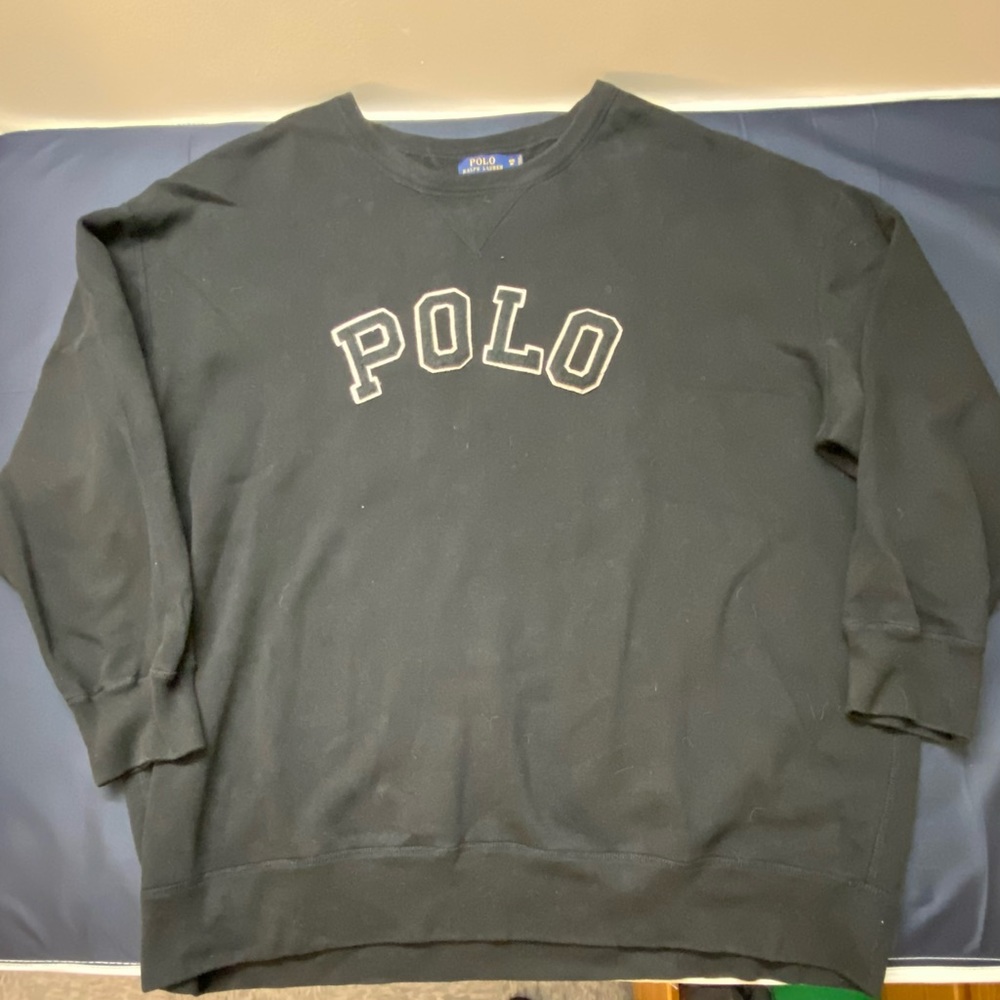 Vintage Washed Black Polo Ralph Lauren Sweatshirt Size 4XB